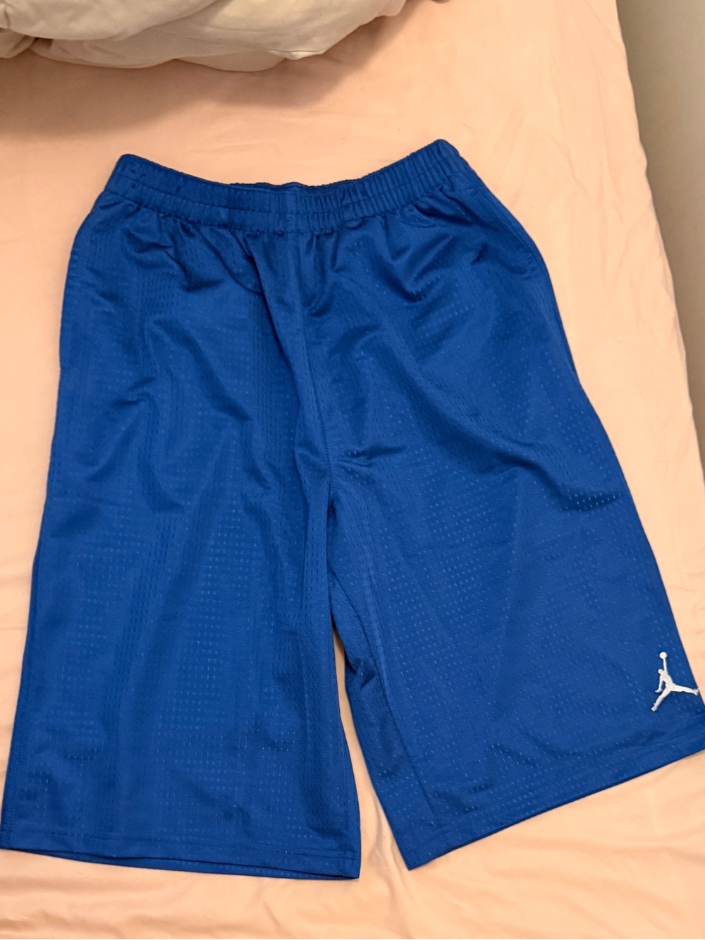 Jordan Men’s Royal Blue Mesh Basketball Shorts with White Jumpman